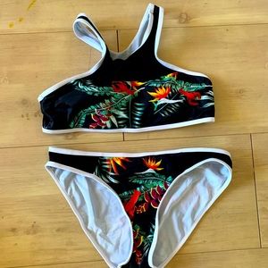 Tropical print swimsuit